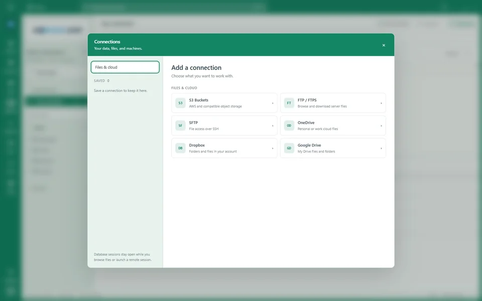 File browsing tools in the application